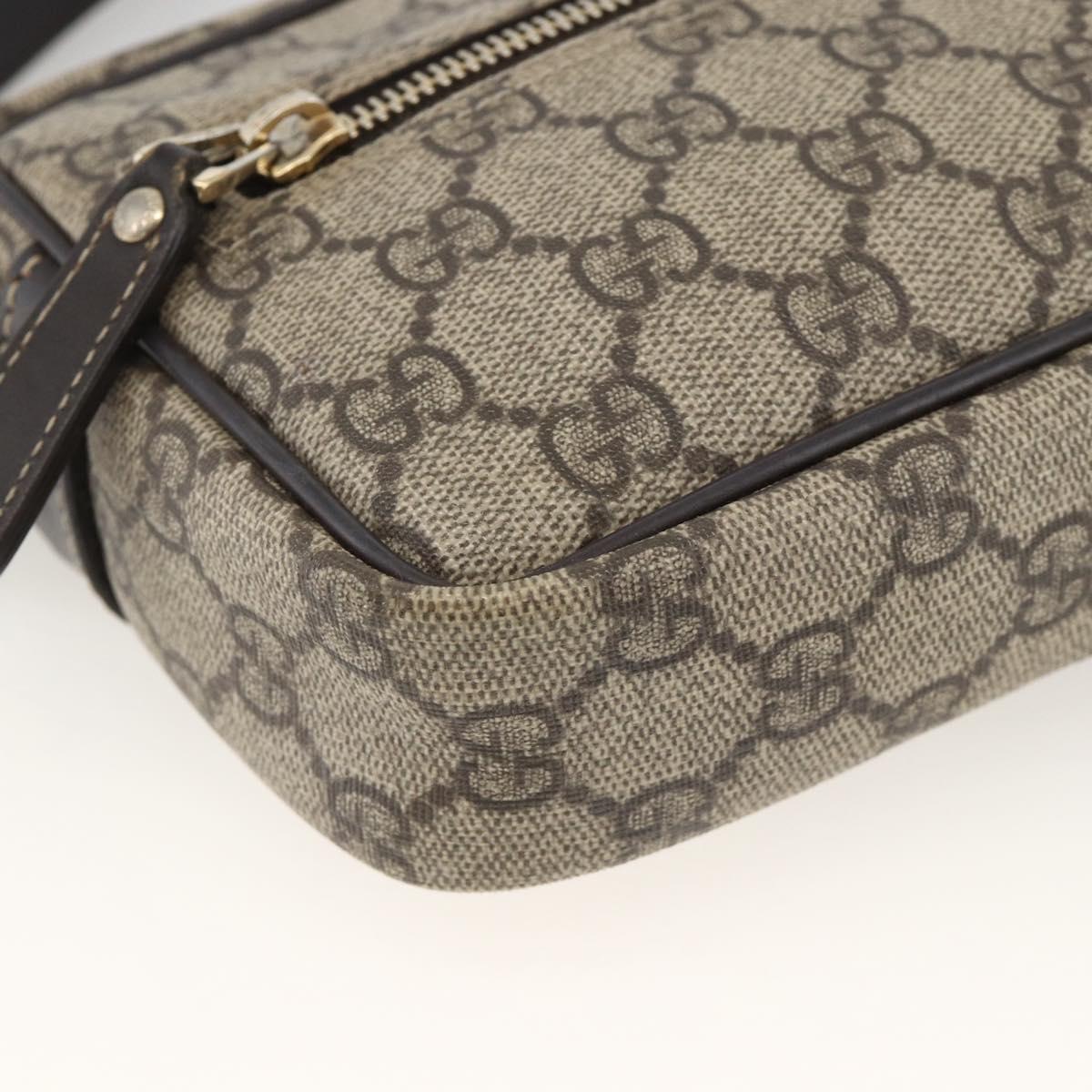 GUCCI GG Supreme Shoulder Bag PVC Beige Gold 201447 Auth 173968
