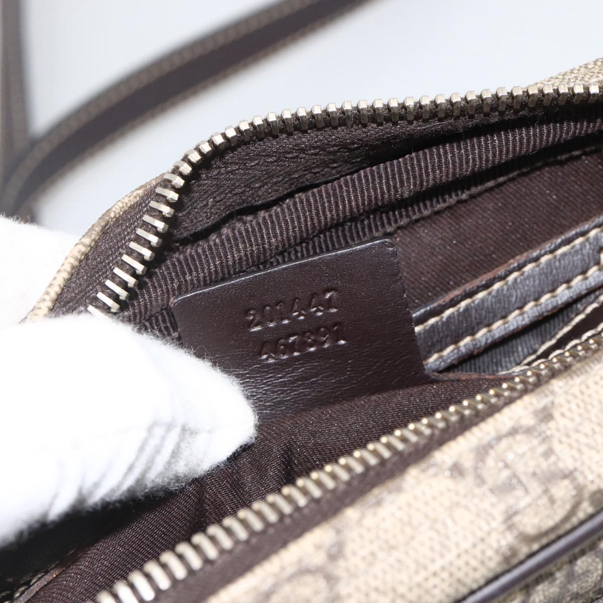 GUCCI GG Supreme Shoulder Bag PVC Beige Gold 201447 Auth 173968