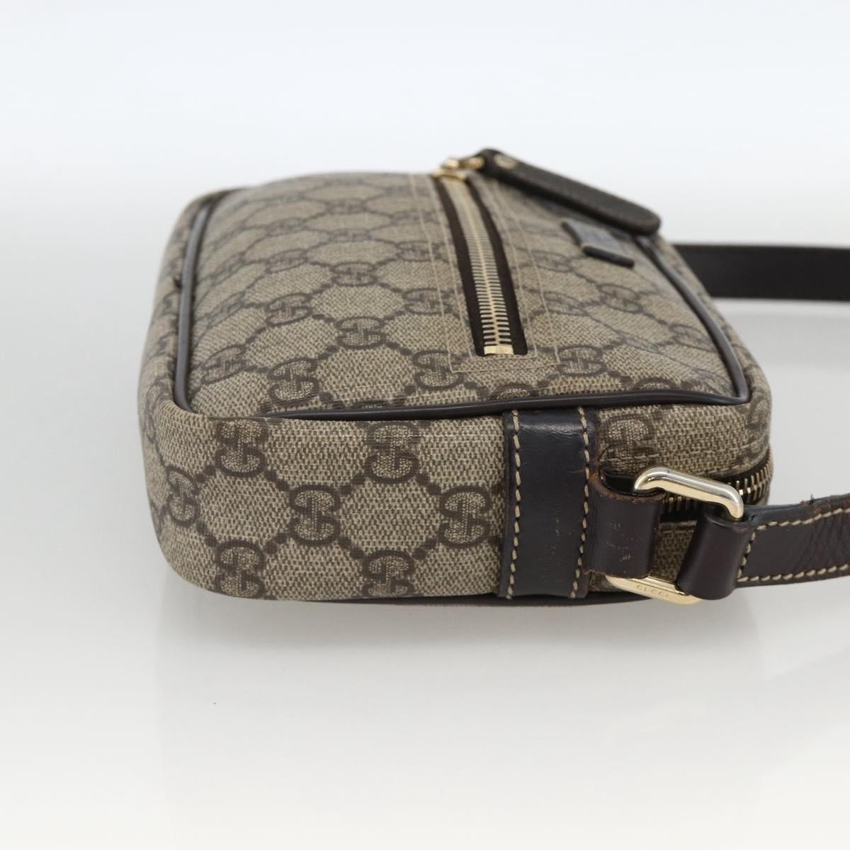 GUCCI GG Supreme Shoulder Bag PVC Beige Gold 201447 Auth 173968