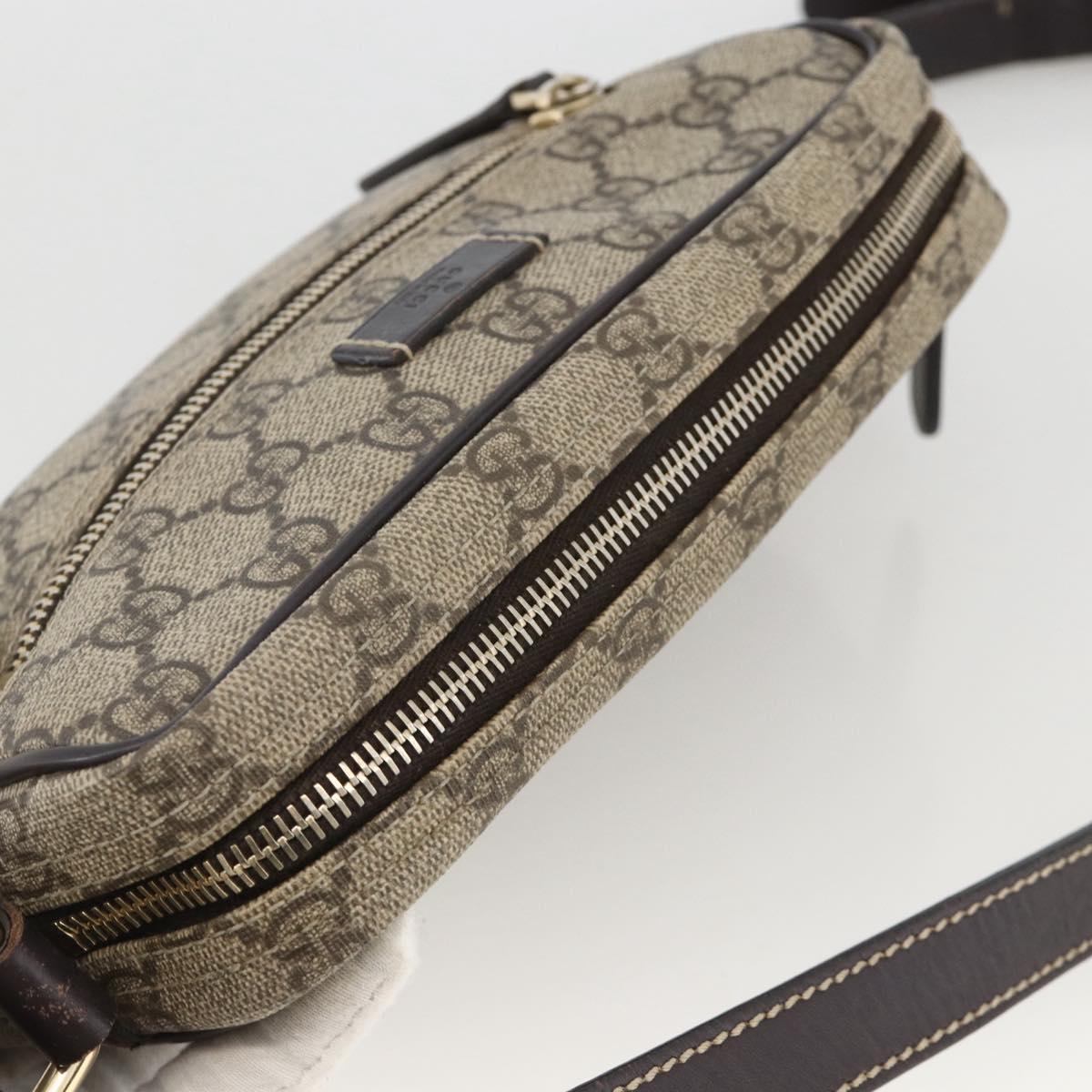 GUCCI GG Supreme Shoulder Bag PVC Beige Gold 201447 Auth 173968