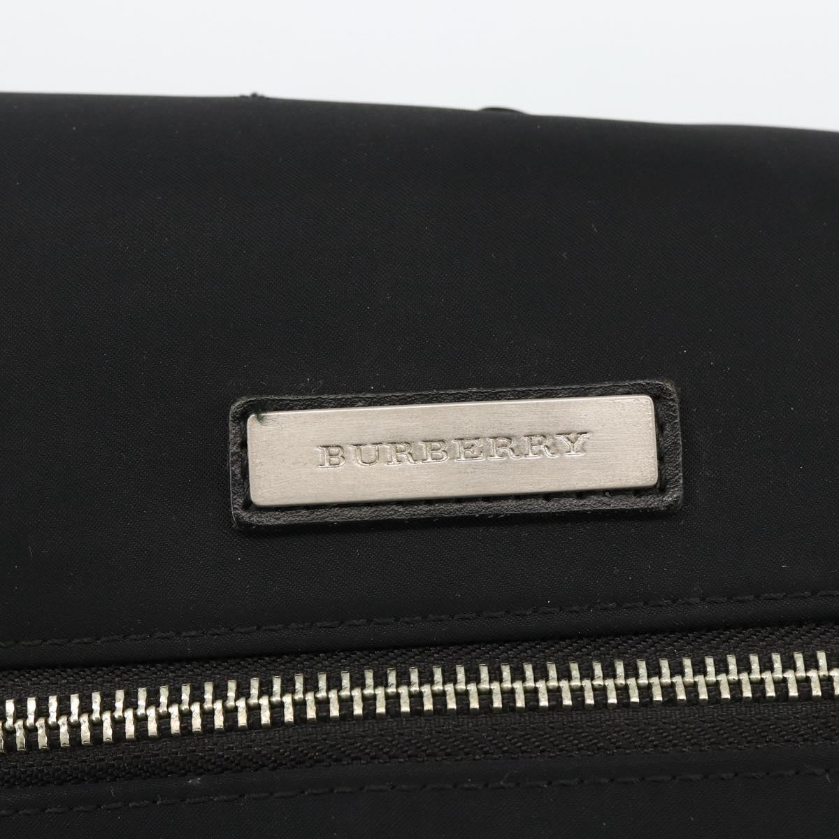 BURBERRY Shoulder Bag Nylon Black Silver Auth 173971