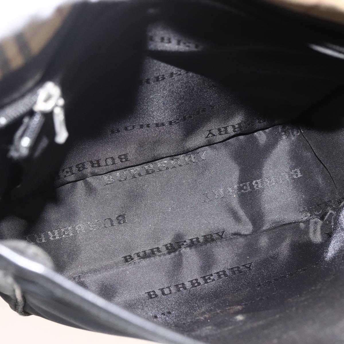 BURBERRY Shoulder Bag Nylon Black Silver Auth 173971