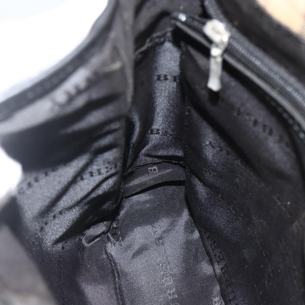 BURBERRY Shoulder Bag Nylon Black Silver Auth 173971