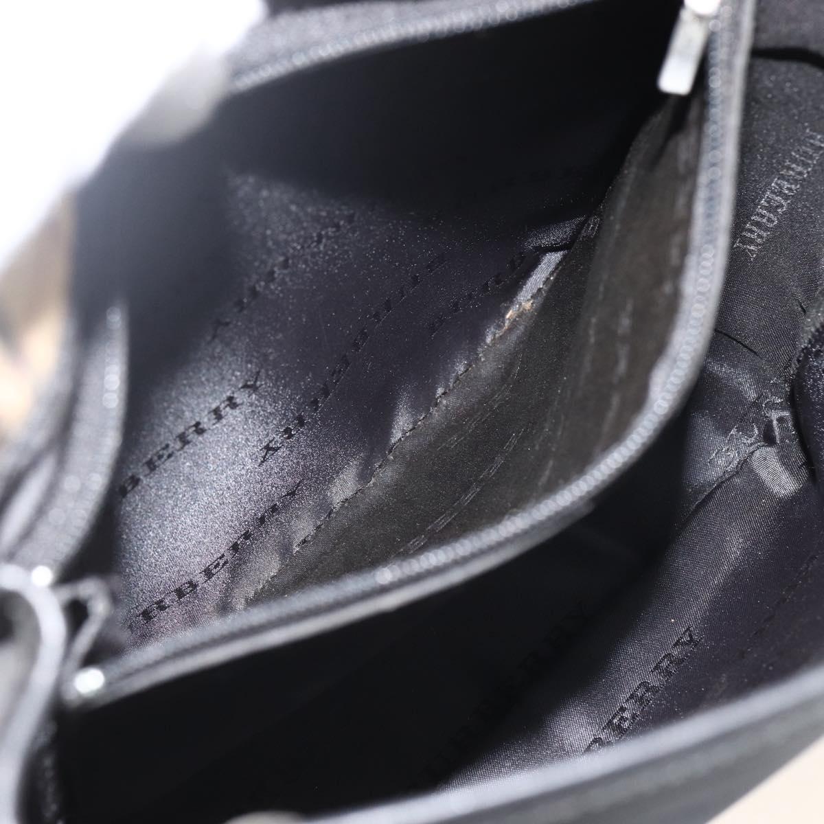 BURBERRY Shoulder Bag Nylon Black Silver Auth 173971