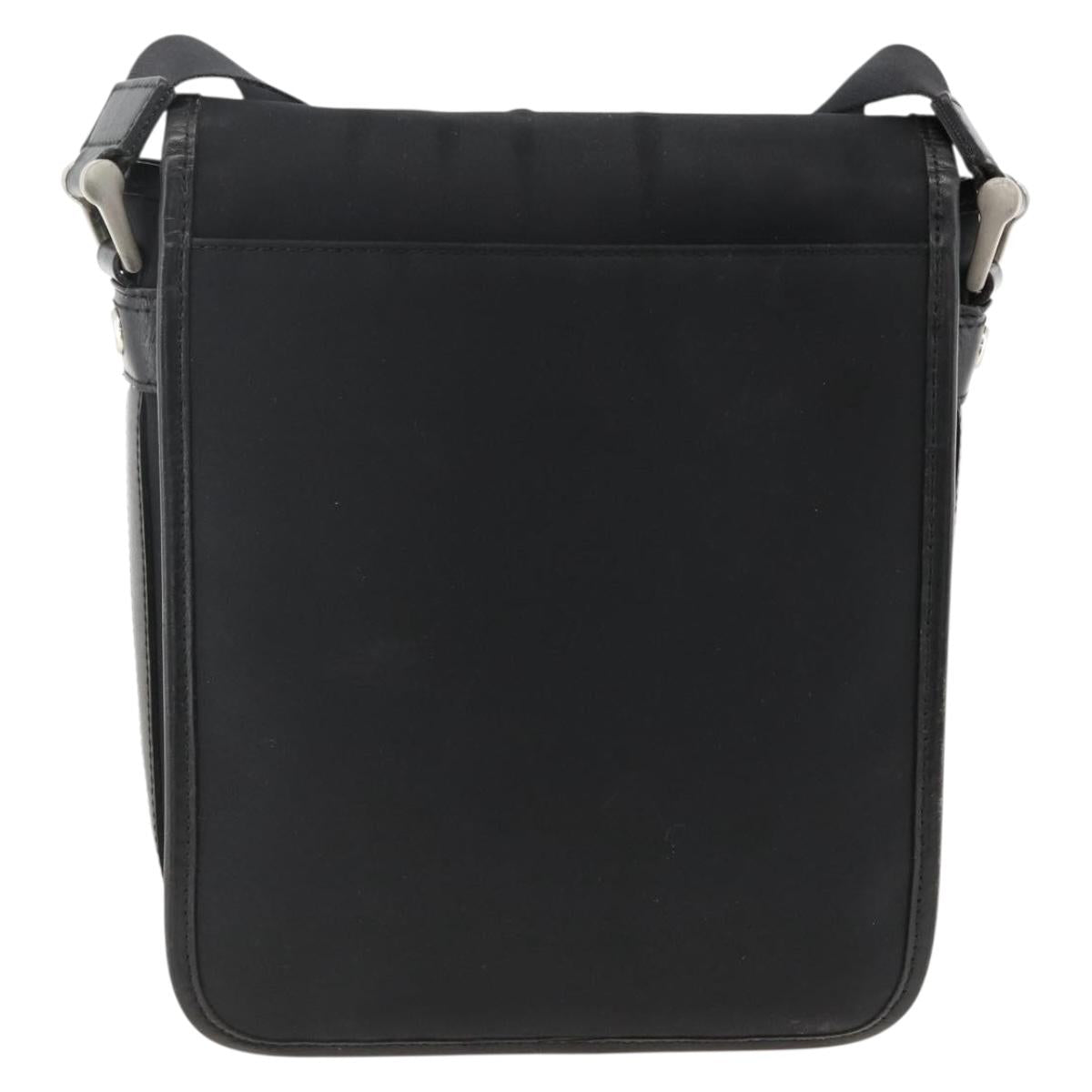 BURBERRY Shoulder Bag Nylon Black Silver Auth 173971