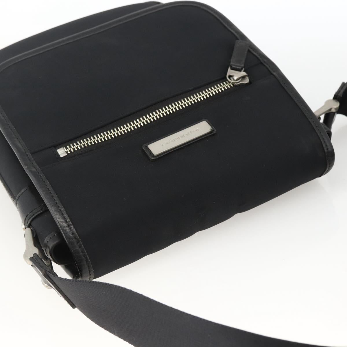BURBERRY Shoulder Bag Nylon Black Silver Auth 173971