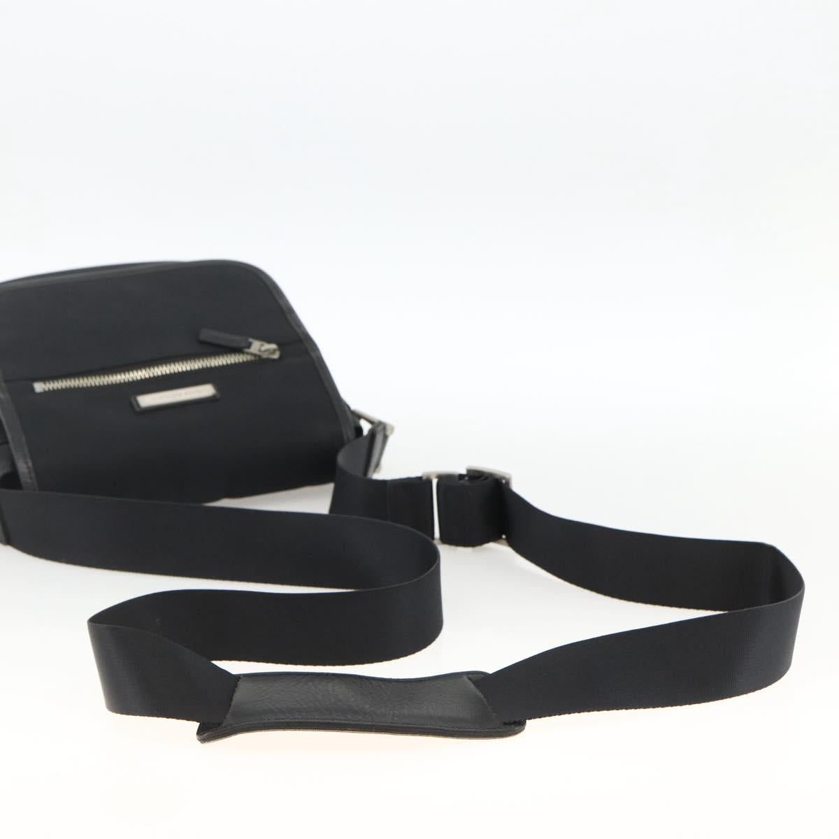 BURBERRY Shoulder Bag Nylon Black Silver Auth 173971