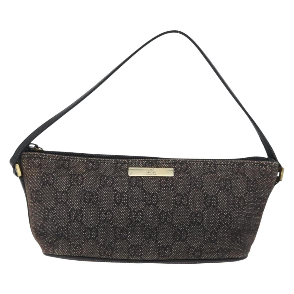 GUCCI GG Canvas Accessory Pouch Patent leather 3 Set Black Auth 173975