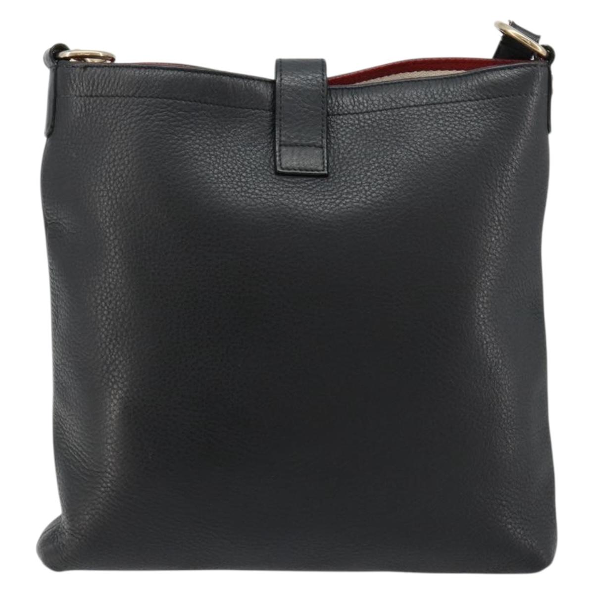 BALLY Shoulder Bag Leather Black Auth 173982