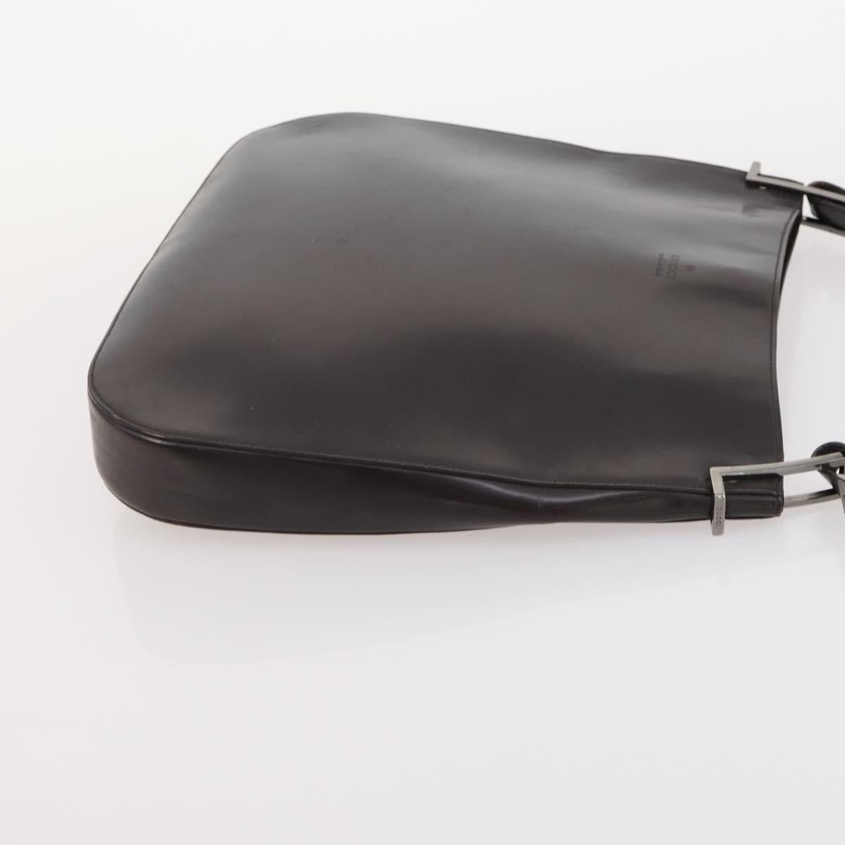 GUCCI GG Supreme Hand Bag Leather 2 Set Black Beige Auth 173983