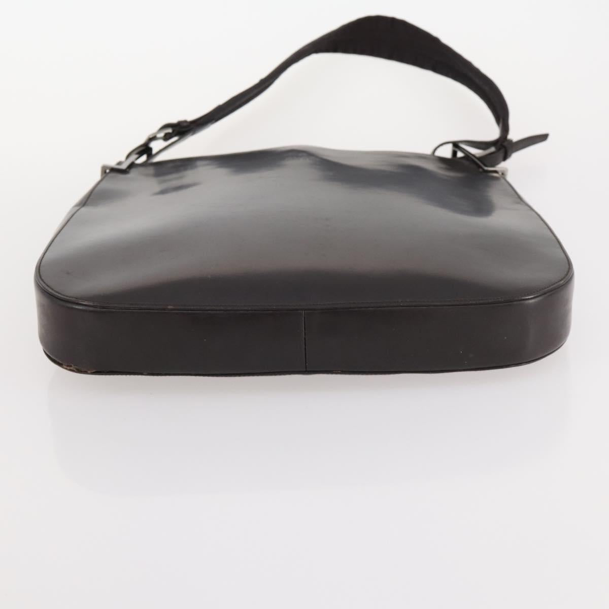 GUCCI GG Supreme Hand Bag Leather 2 Set Black Beige Auth 173983