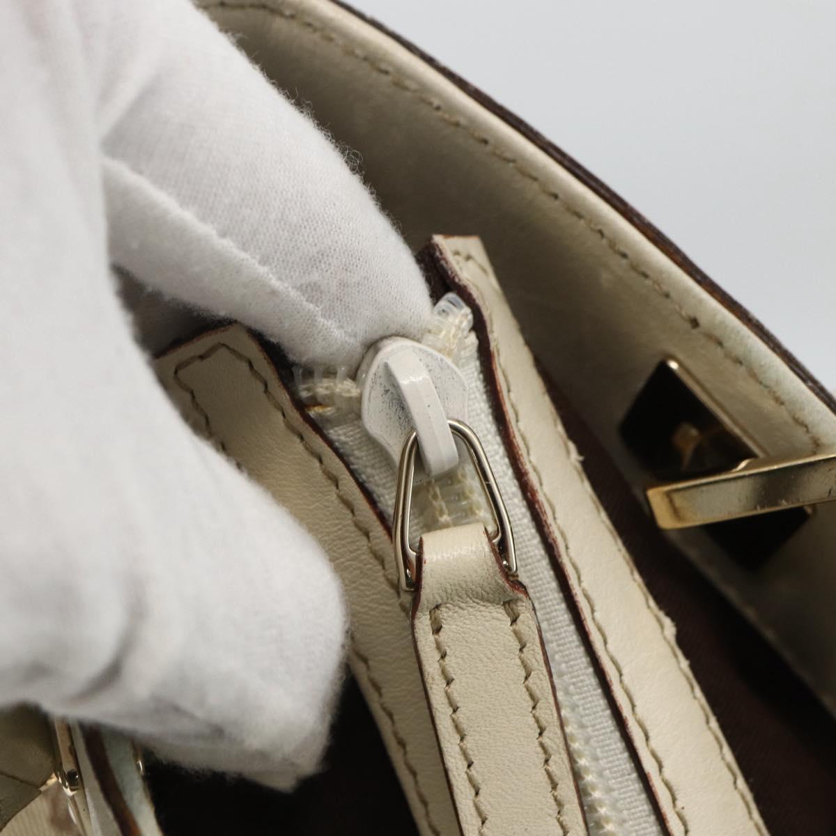 GUCCI GG Canvas Hand Bag Beige Gold 145994 Auth 173989