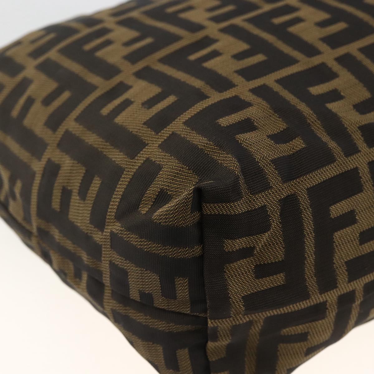 FENDI Zucca Canvas Pouch Black Brown Auth 173991