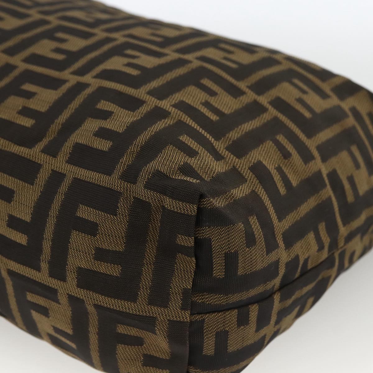 FENDI Zucca Canvas Pouch Black Brown Auth 173991