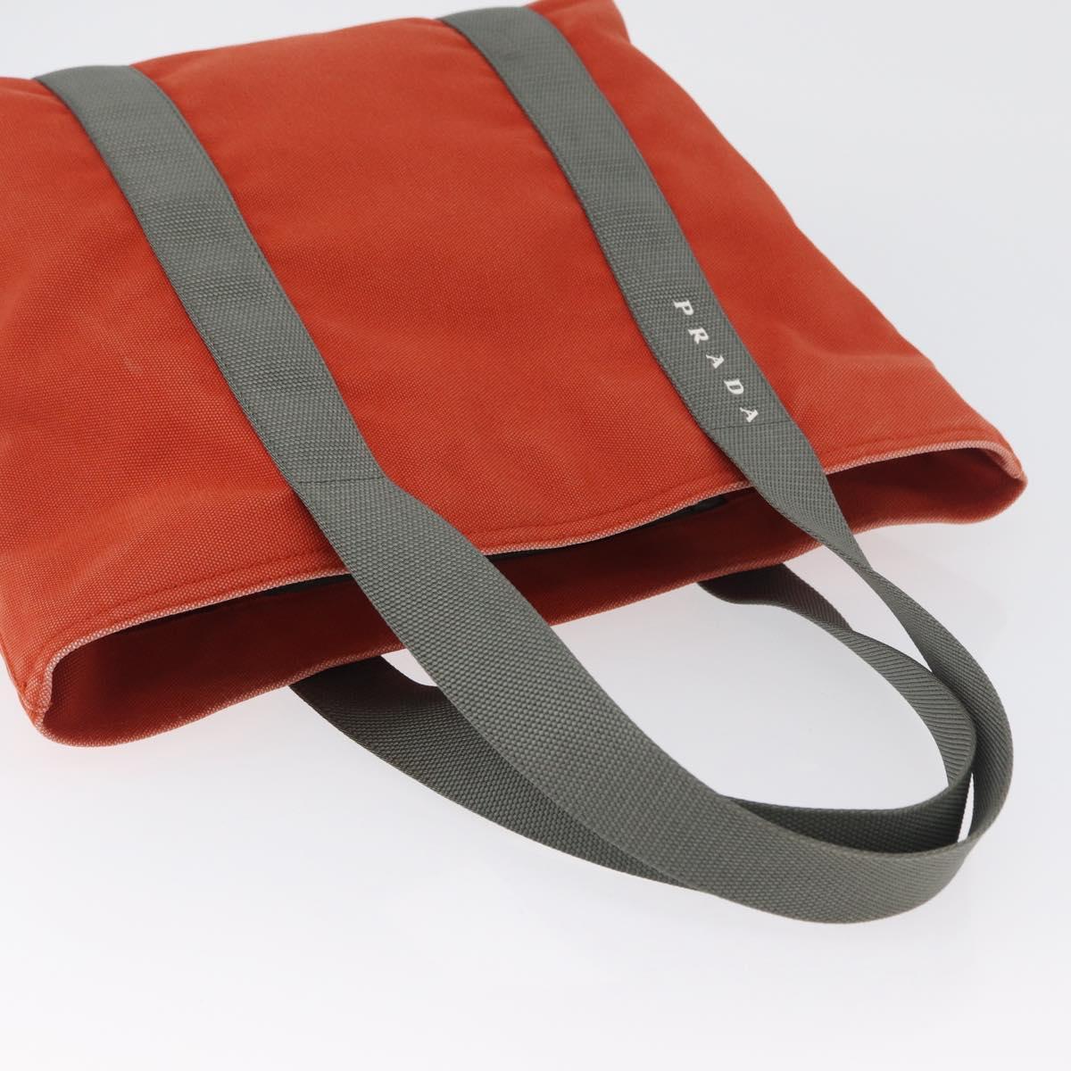 PRADA Sports Hand Bag Canvas Orange Auth 173993