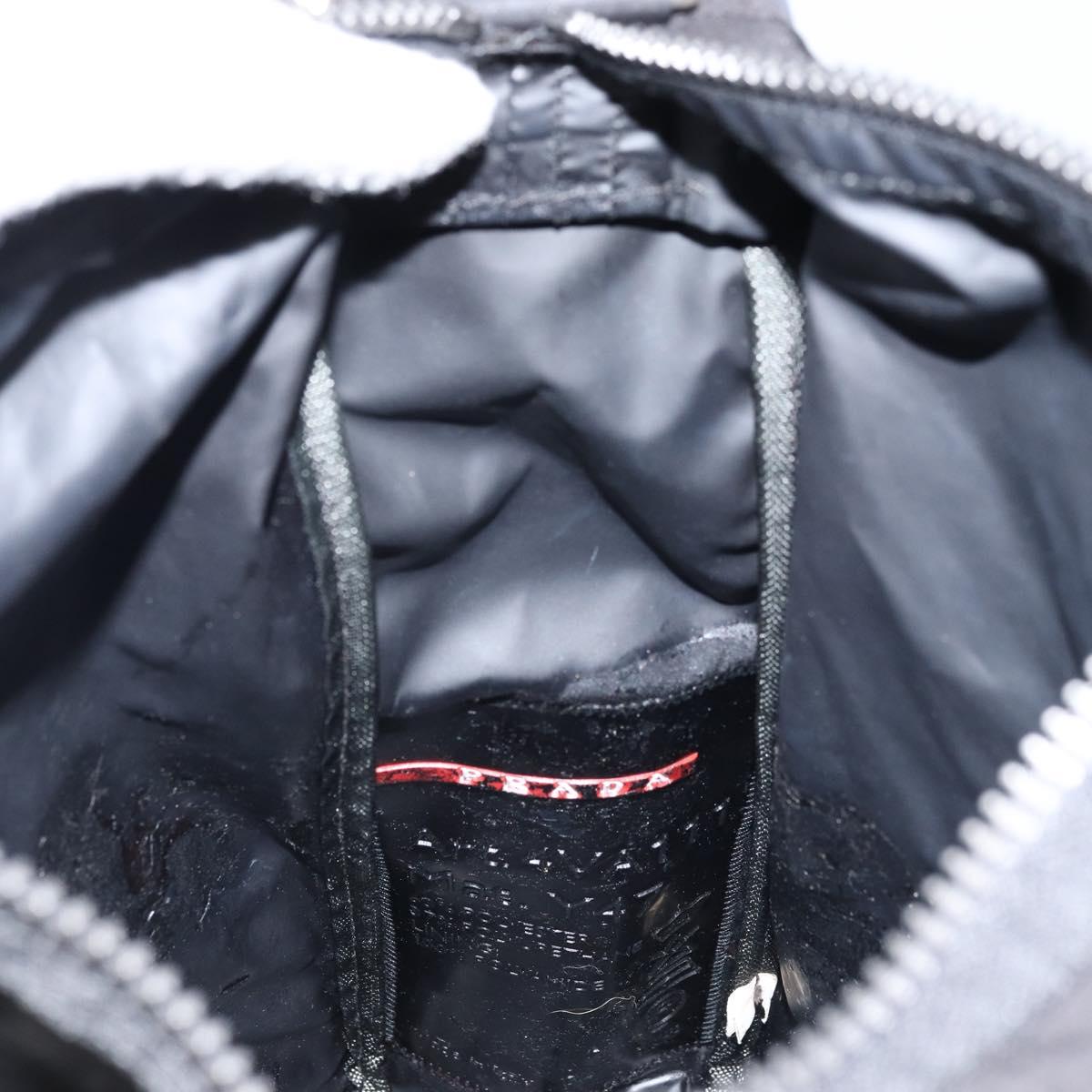 PRADA Sports Shoulder Bag Nylon Black Silver Auth 173999