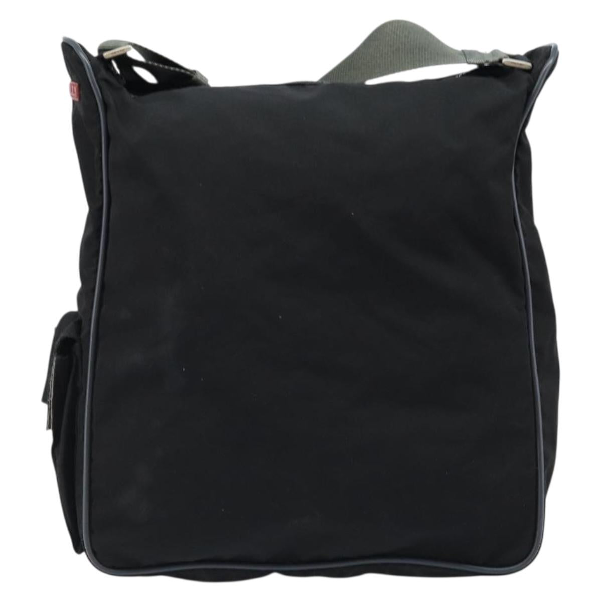 PRADA Sports Shoulder Bag Nylon Black Silver Auth 173999