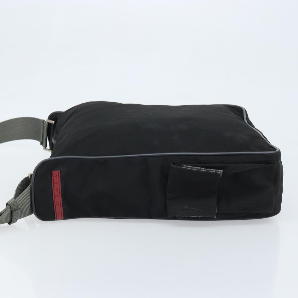 PRADA Sports Shoulder Bag Nylon Black Silver Auth 173999