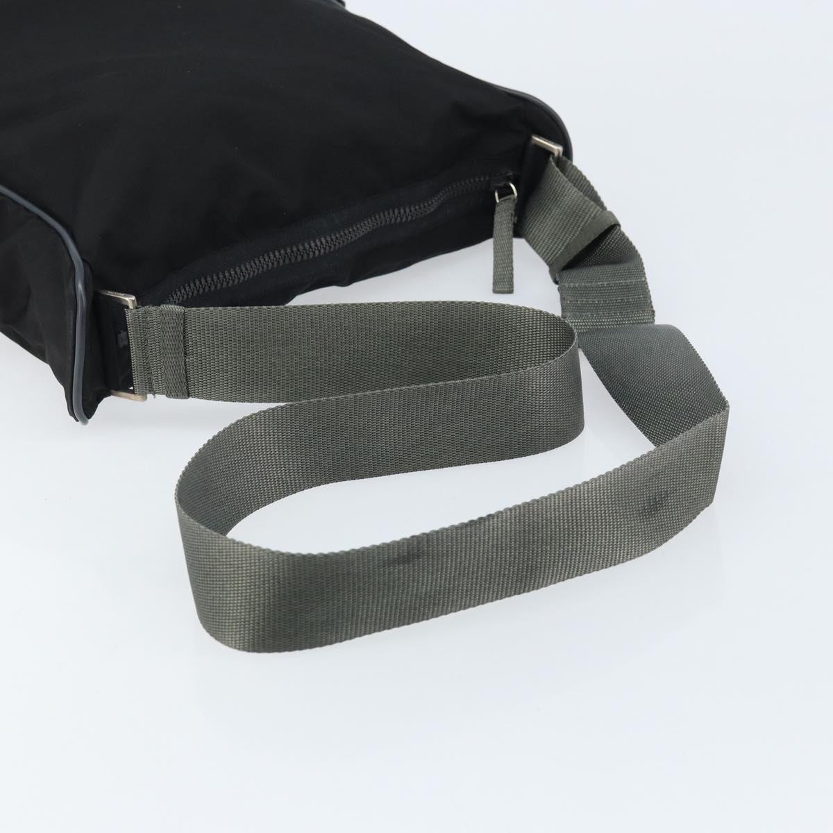 PRADA Sports Shoulder Bag Nylon Black Silver Auth 173999