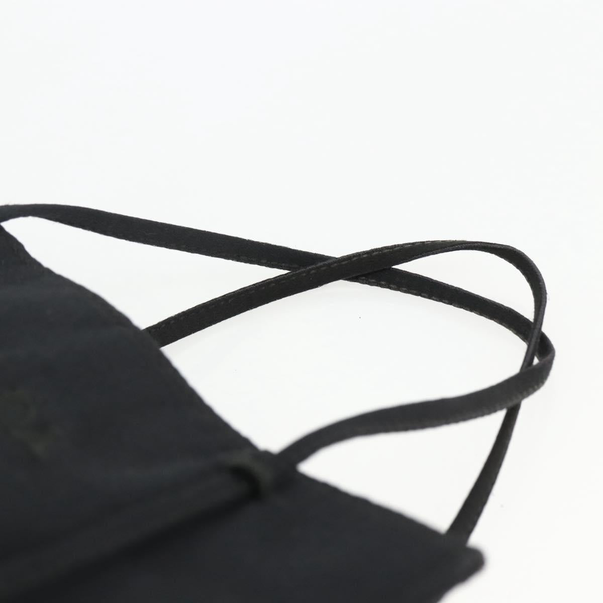 PRADA Hand Bag Satin Black Auth 174000