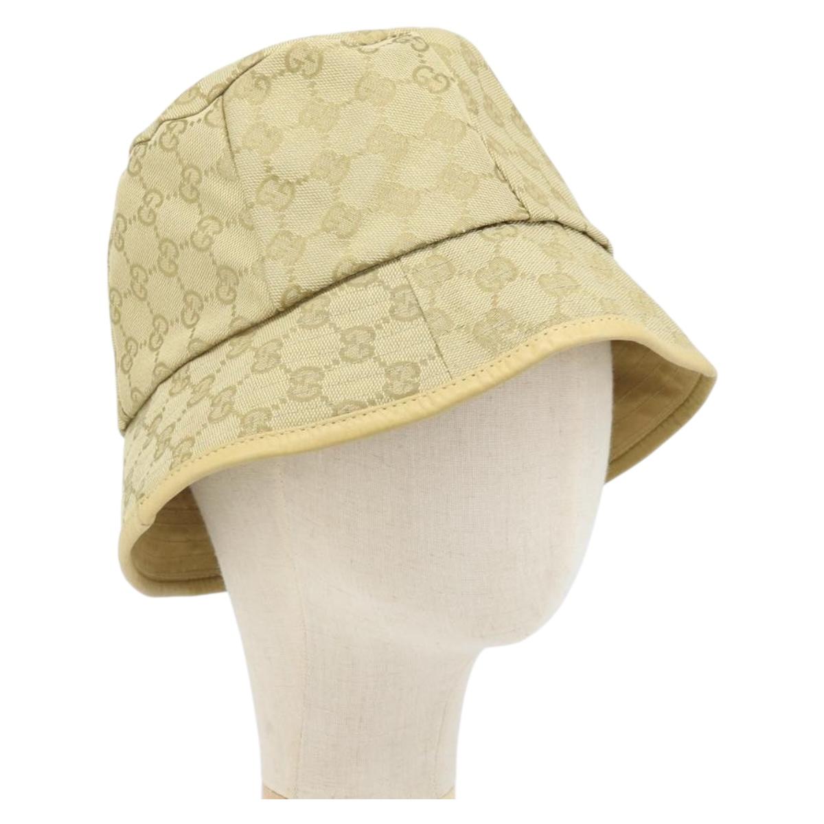 GUCCI GG Canvas Bucket hat Hat Beige Auth 174012A