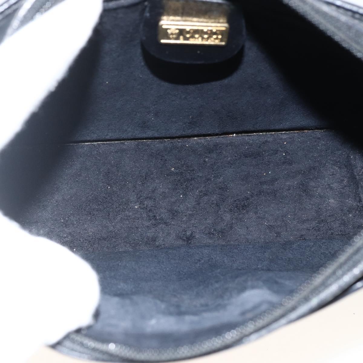 GUCCI Shoulder Bag Leather Black Gold 007 256 0051 Auth 174016