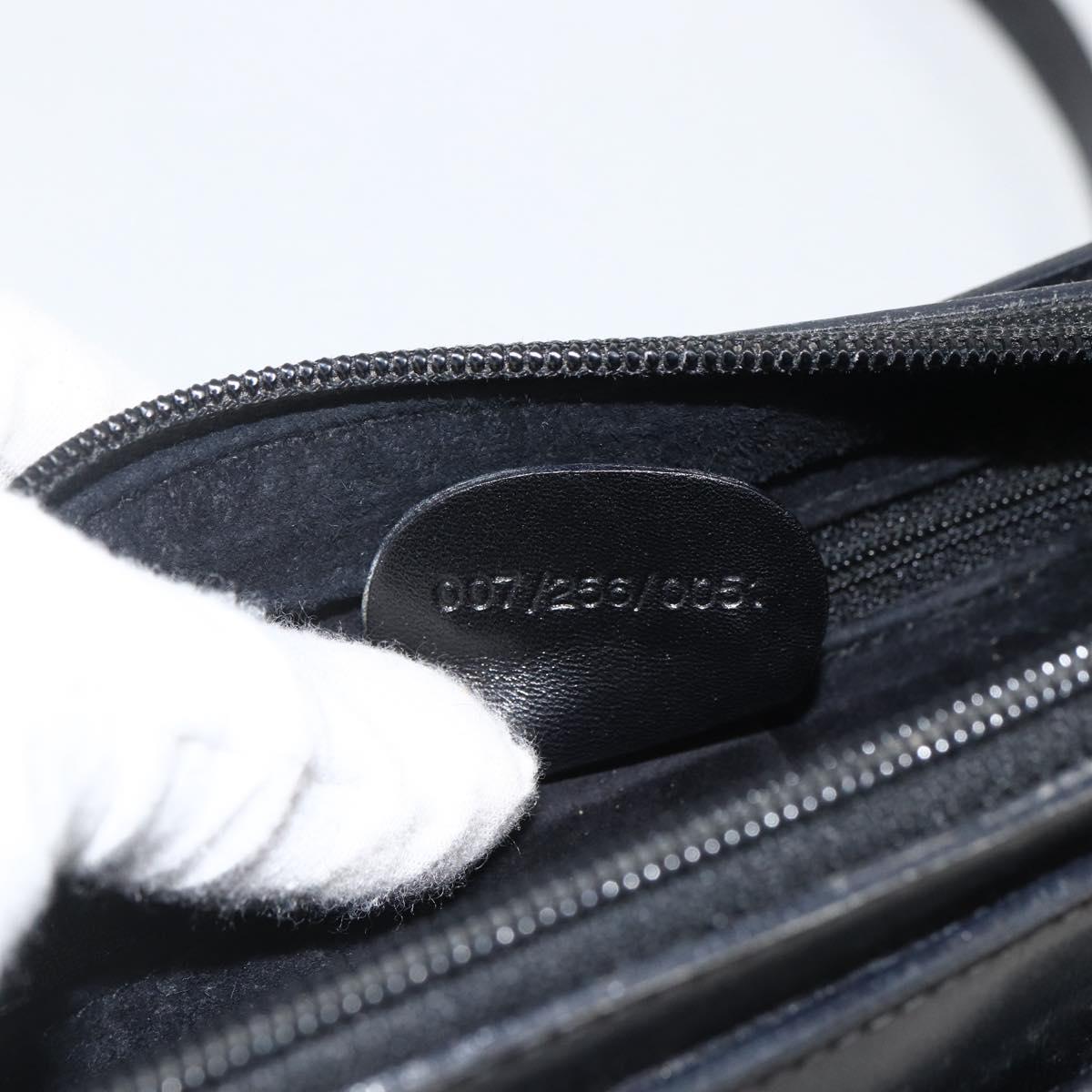 GUCCI Shoulder Bag Leather Black Gold 007 256 0051 Auth 174016