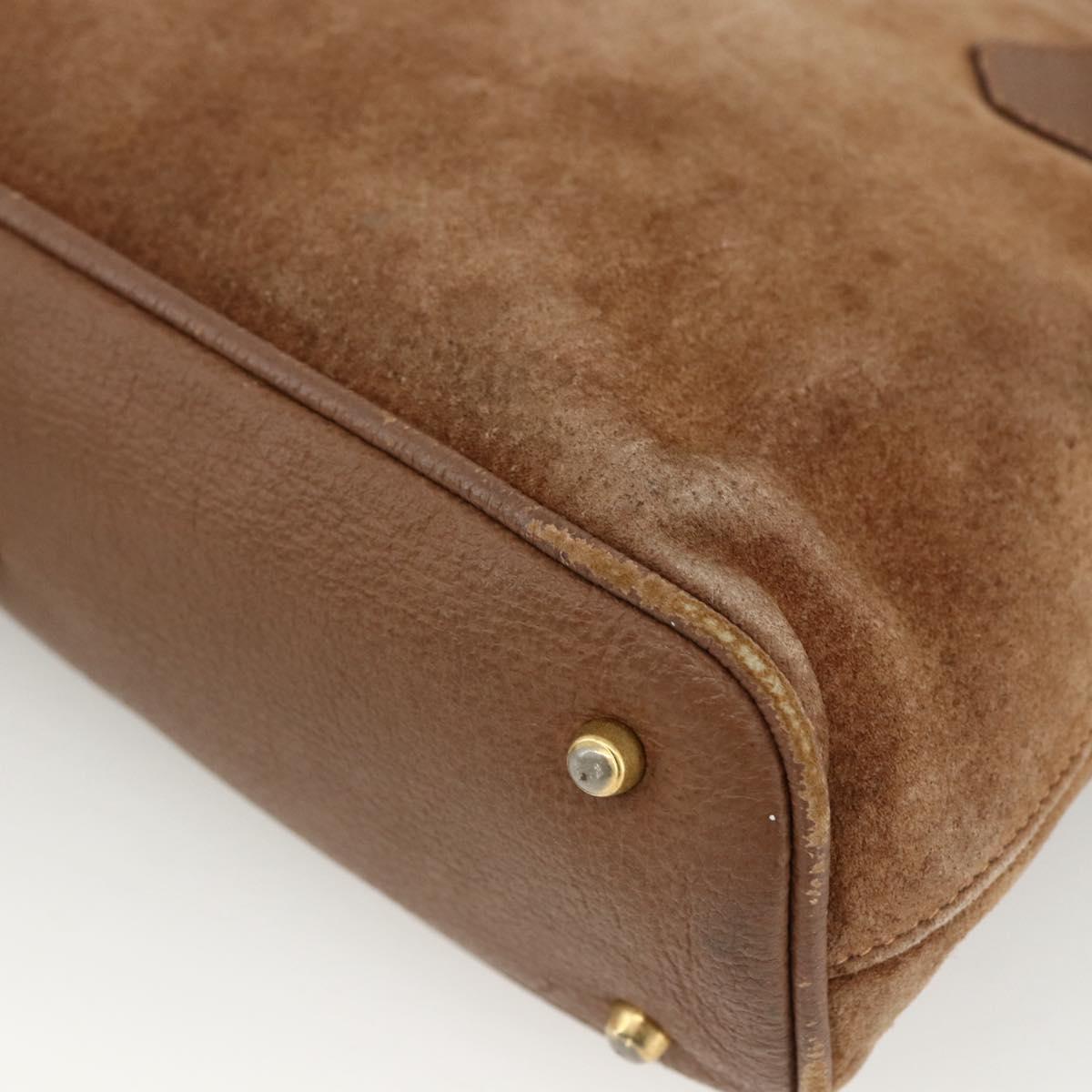 GUCCI Bamboo Hand Bag Suede 2way Brown 000 122 0290 Auth 174017