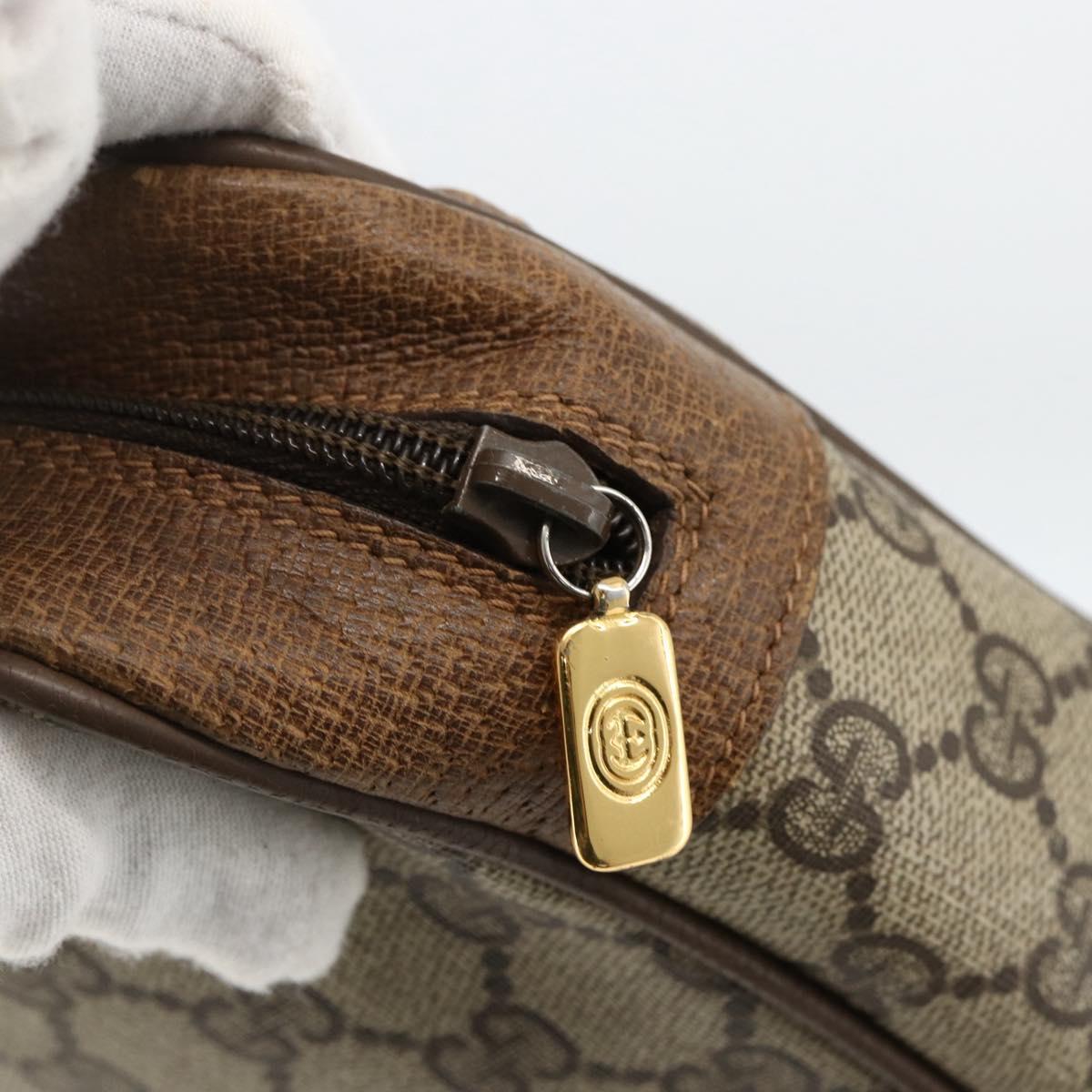 GUCCI GG Supreme Clutch Bag PVC Beige Gold 89 01 044 Auth 174019A