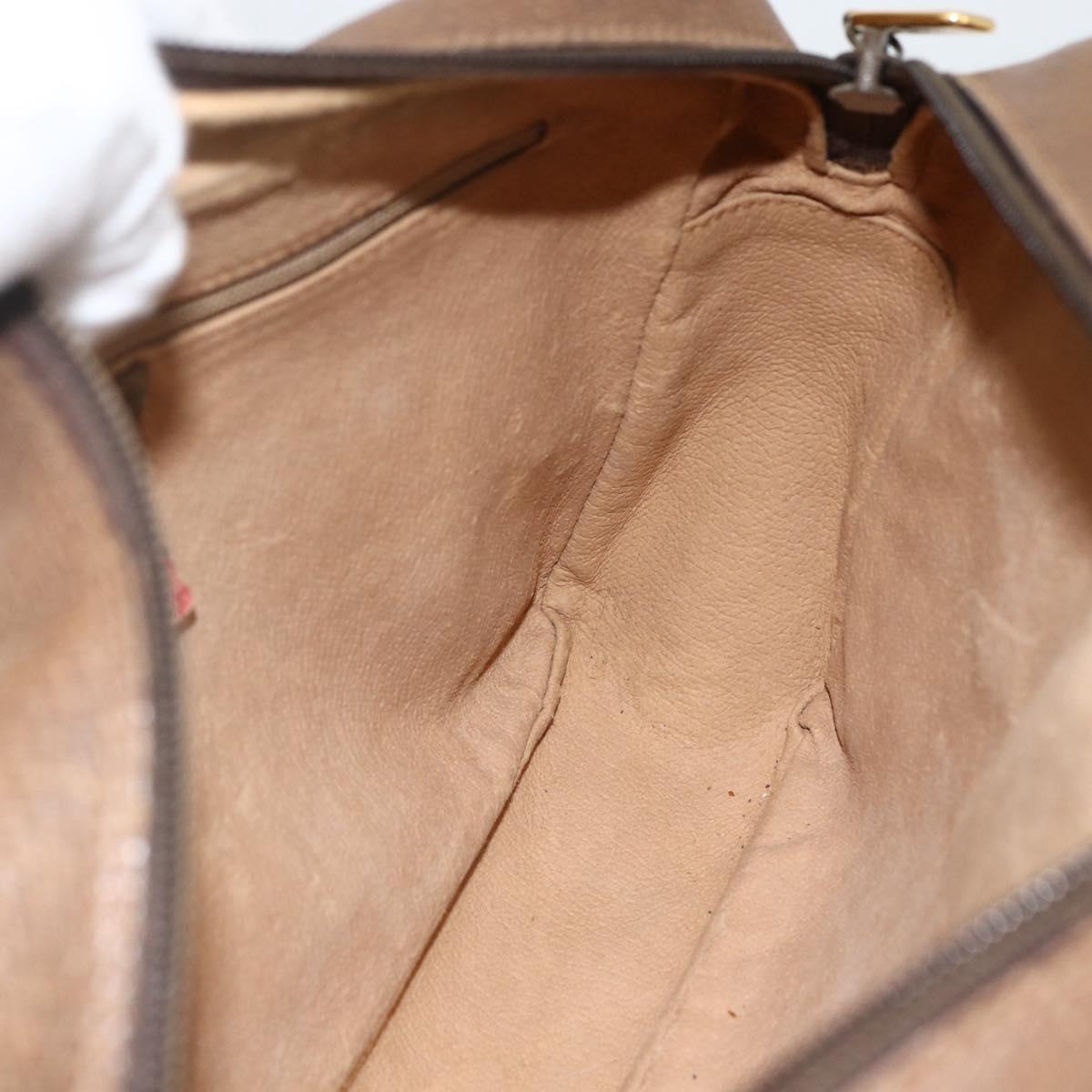 GUCCI GG Supreme Clutch Bag PVC Beige Gold 89 01 044 Auth 174019A