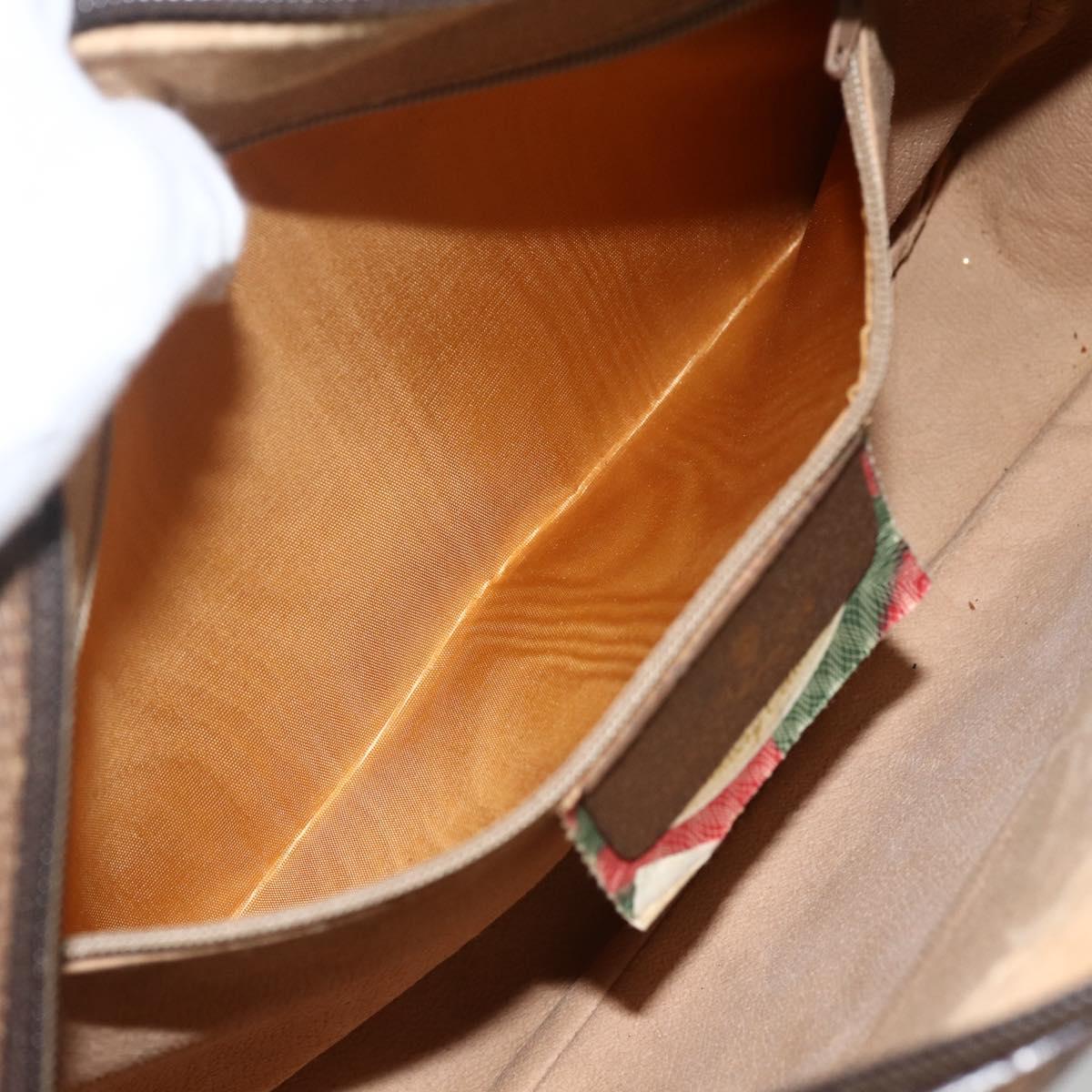 GUCCI GG Supreme Clutch Bag PVC Beige Gold 89 01 044 Auth 174019A