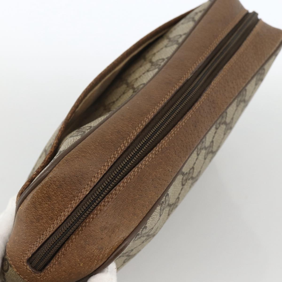 GUCCI GG Supreme Clutch Bag PVC Beige Gold 89 01 044 Auth 174019A