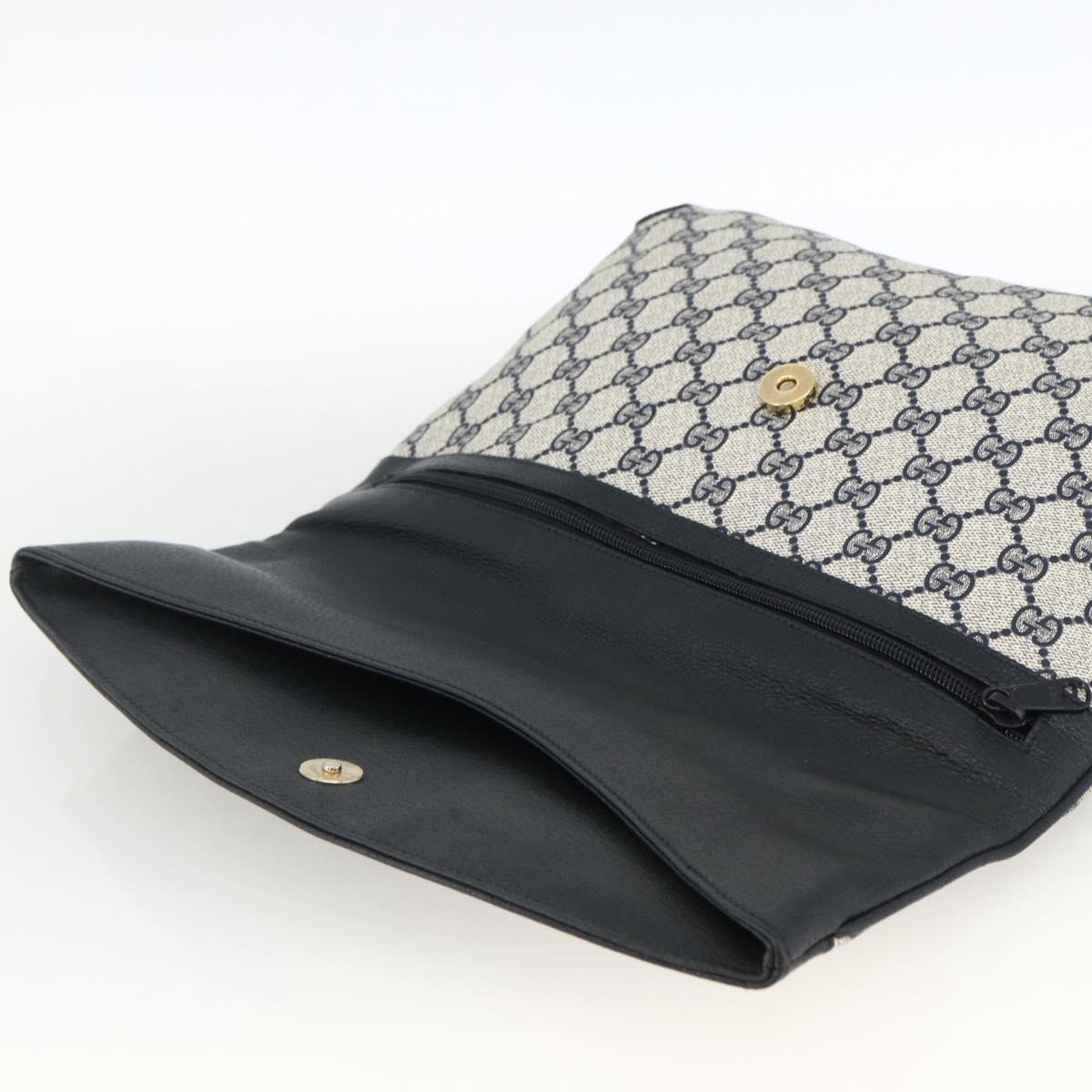 GUCCI GG Supreme Clutch Bag PVC Navy 89 02 075 Auth 174020A
