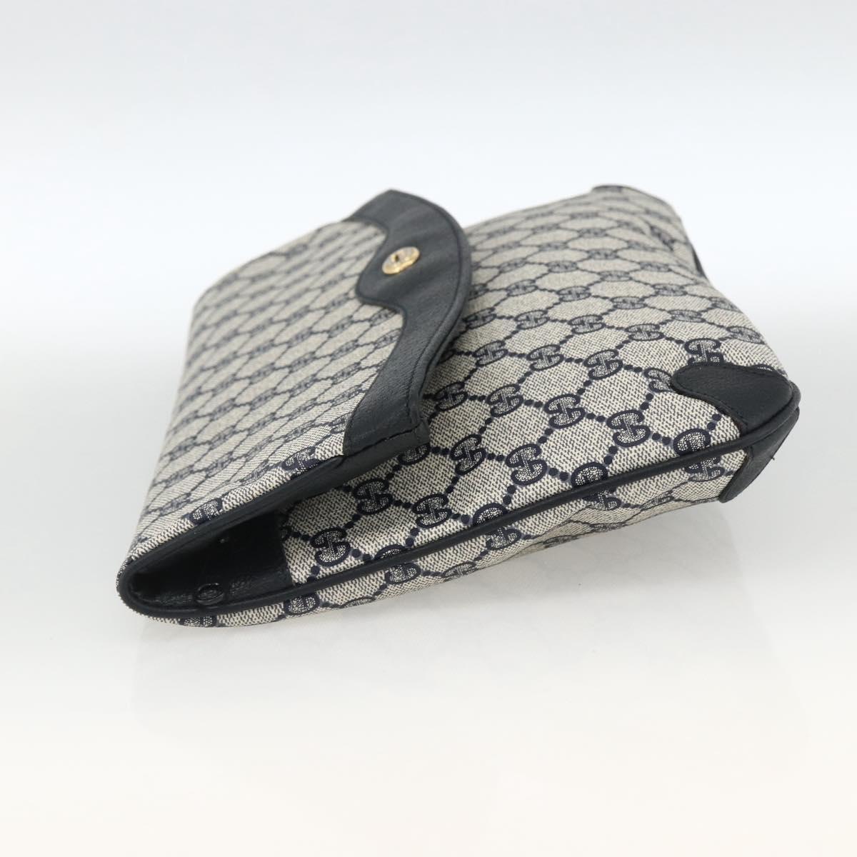 GUCCI GG Supreme Clutch Bag PVC Navy 89 02 075 Auth 174020A