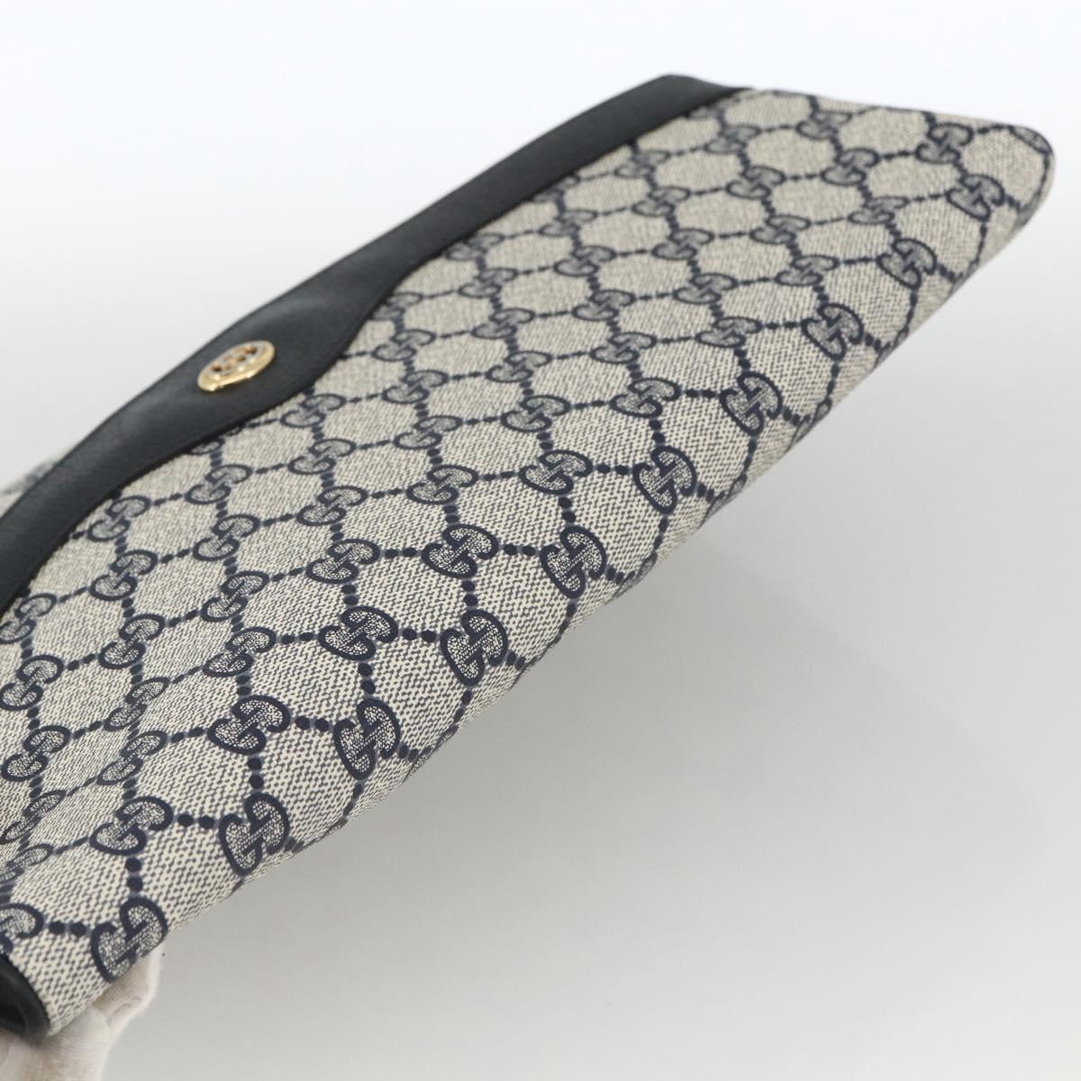 GUCCI GG Supreme Clutch Bag PVC Navy 89 02 075 Auth 174020A