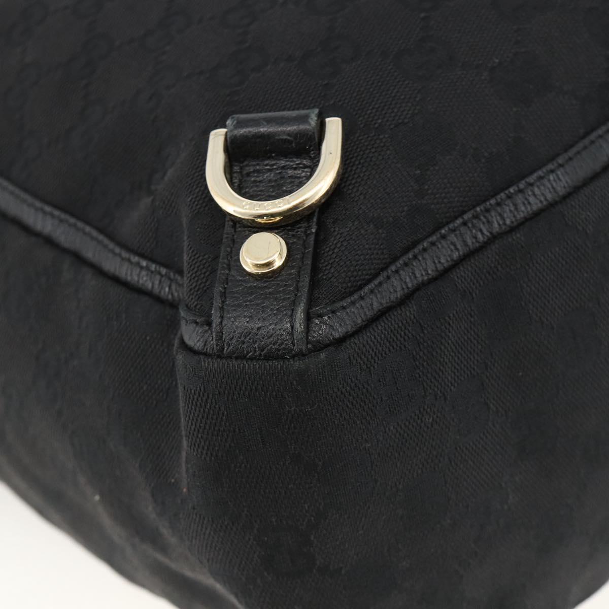 GUCCI GG Canvas Abbey Tote Bag Black Gold 130733 Auth 174036A