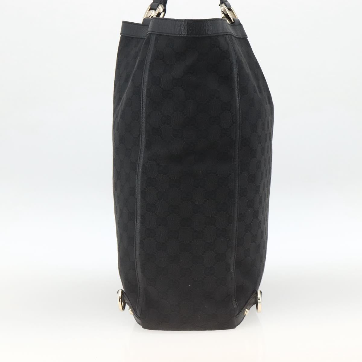 GUCCI GG Canvas Abbey Tote Bag Black Gold 130733 Auth 174036A