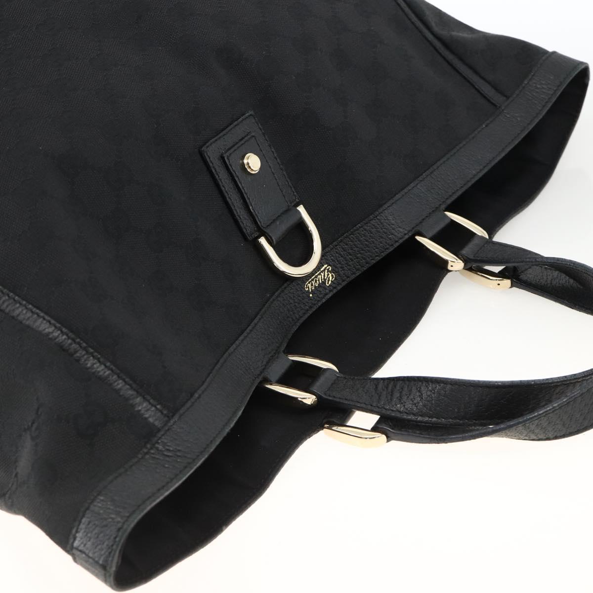 GUCCI GG Canvas Abbey Tote Bag Black Gold 130733 Auth 174036A