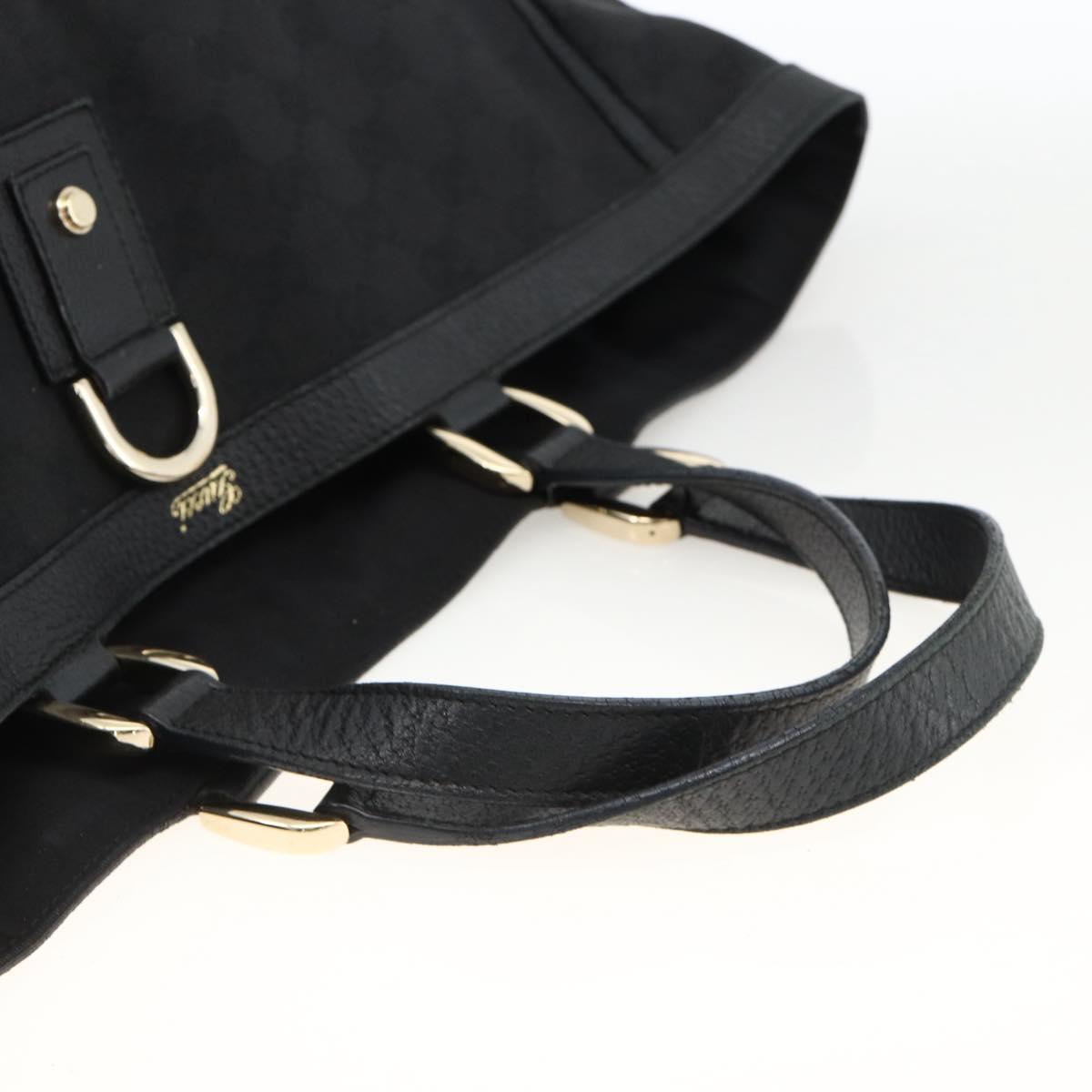 GUCCI GG Canvas Abbey Tote Bag Black Gold 130733 Auth 174036A