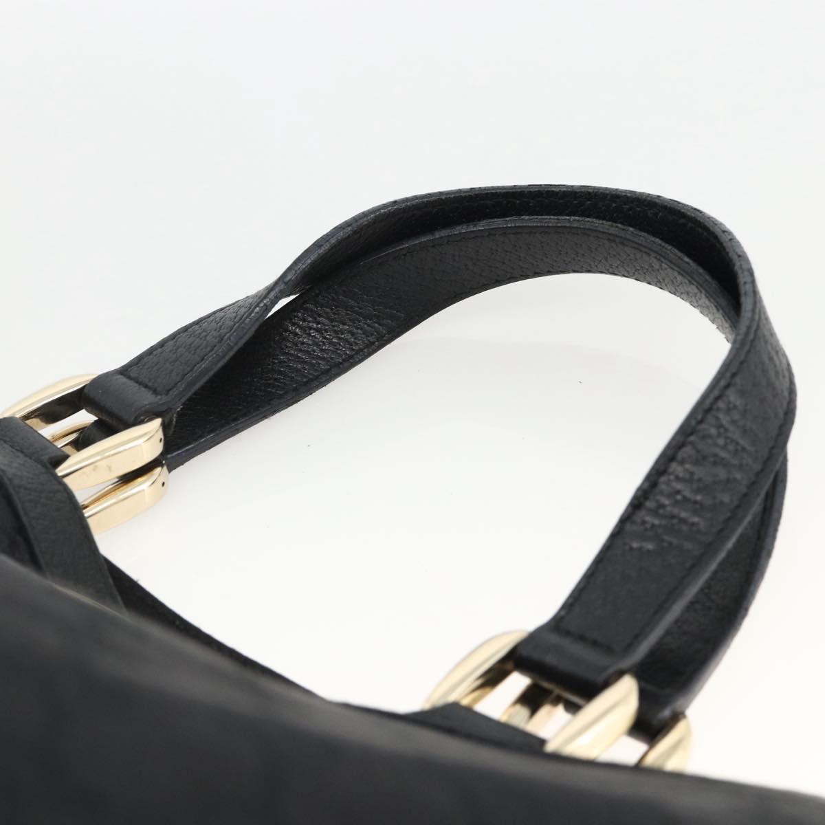 GUCCI GG Canvas Abbey Tote Bag Black Gold 130733 Auth 174036A