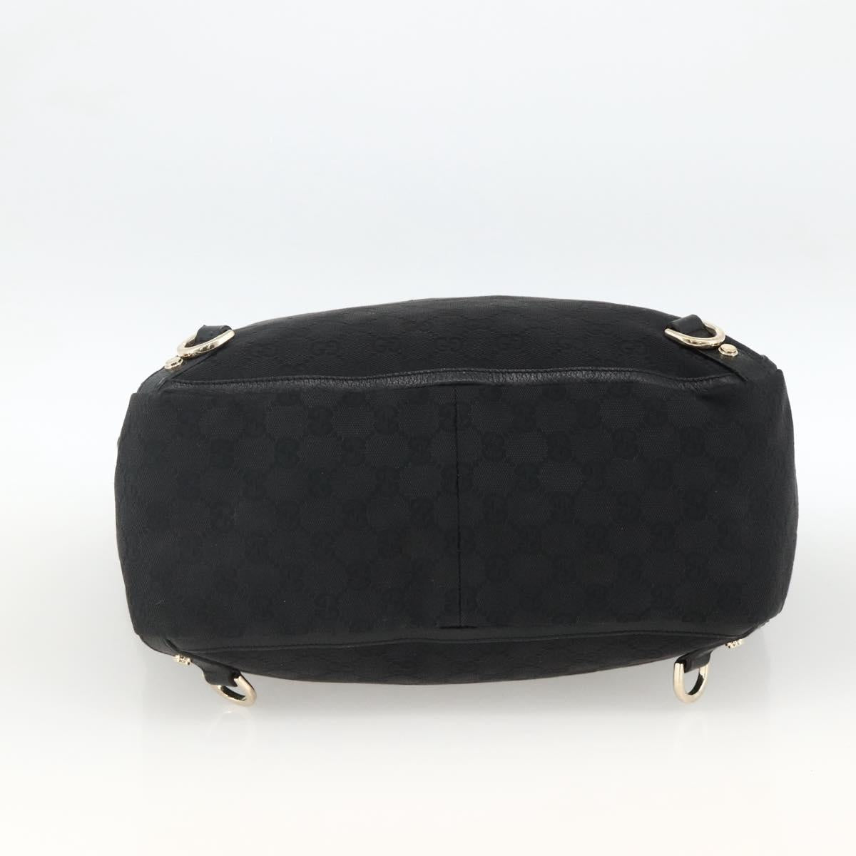 GUCCI GG Canvas Abbey Tote Bag Black Gold 130733 Auth 174036A