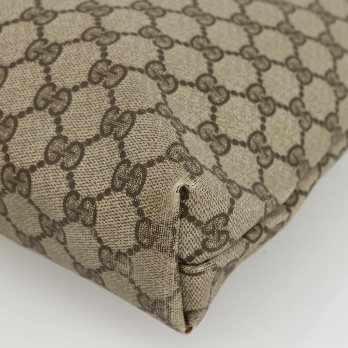 GUCCI GG Supreme Web Sherry Line Tote Bag Beige Auth 174038