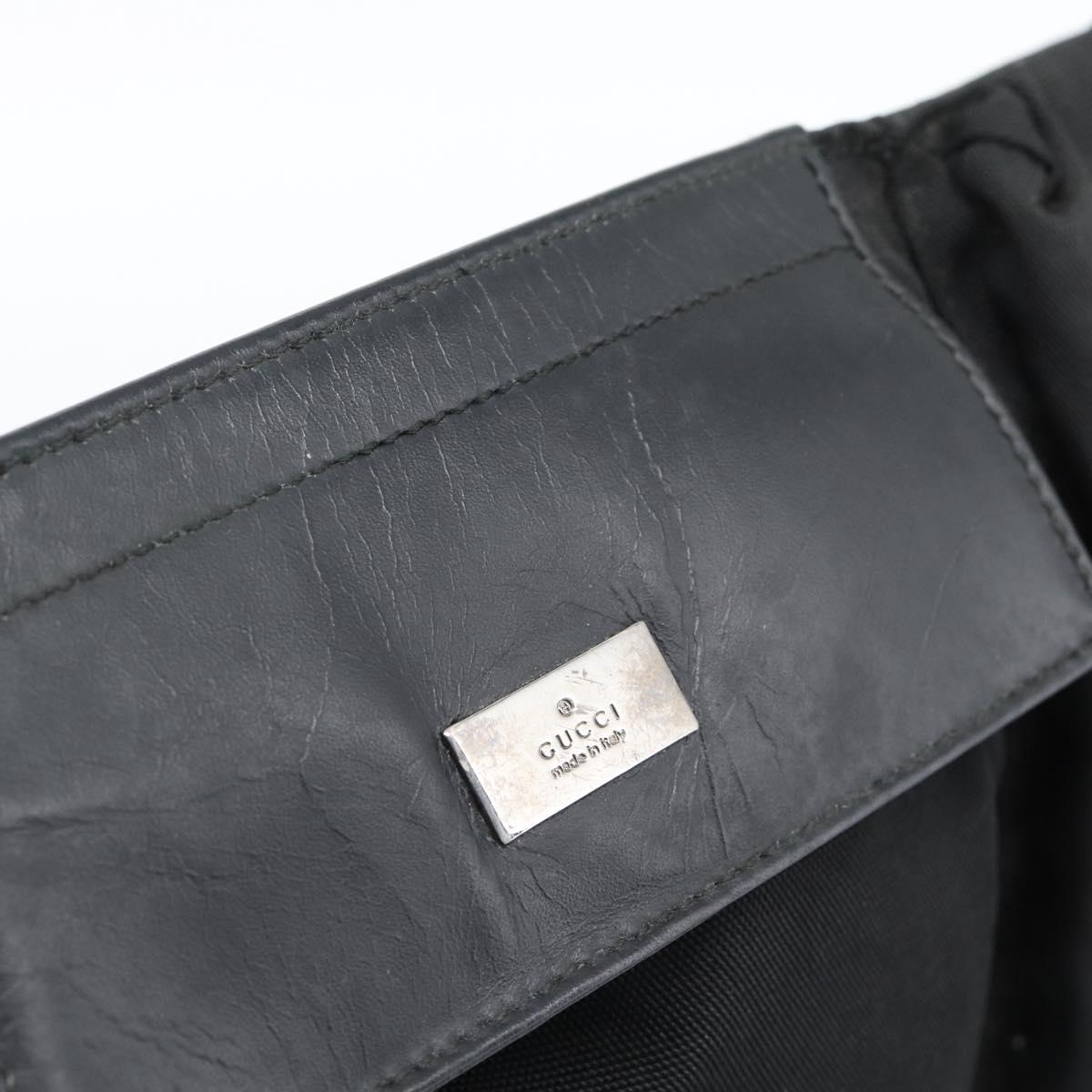 GUCCI Waist bag Nylon Black Silver 28566 Auth 174041