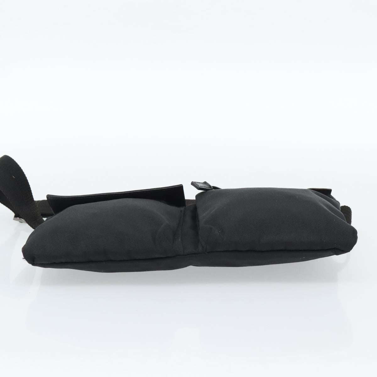 GUCCI Waist bag Nylon Black Silver 28566 Auth 174041