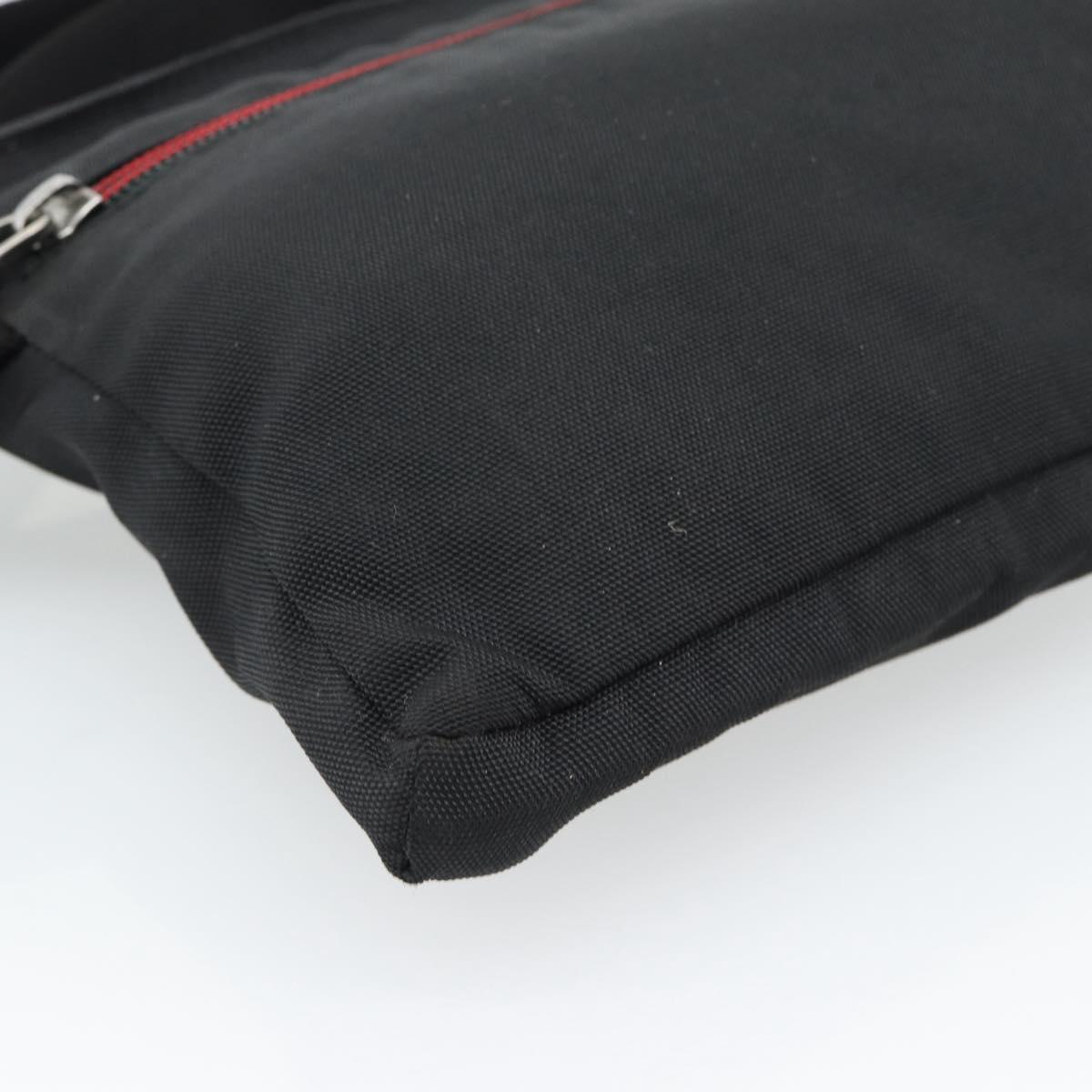 GUCCI Waist bag Nylon Black Silver 28566 Auth 174041