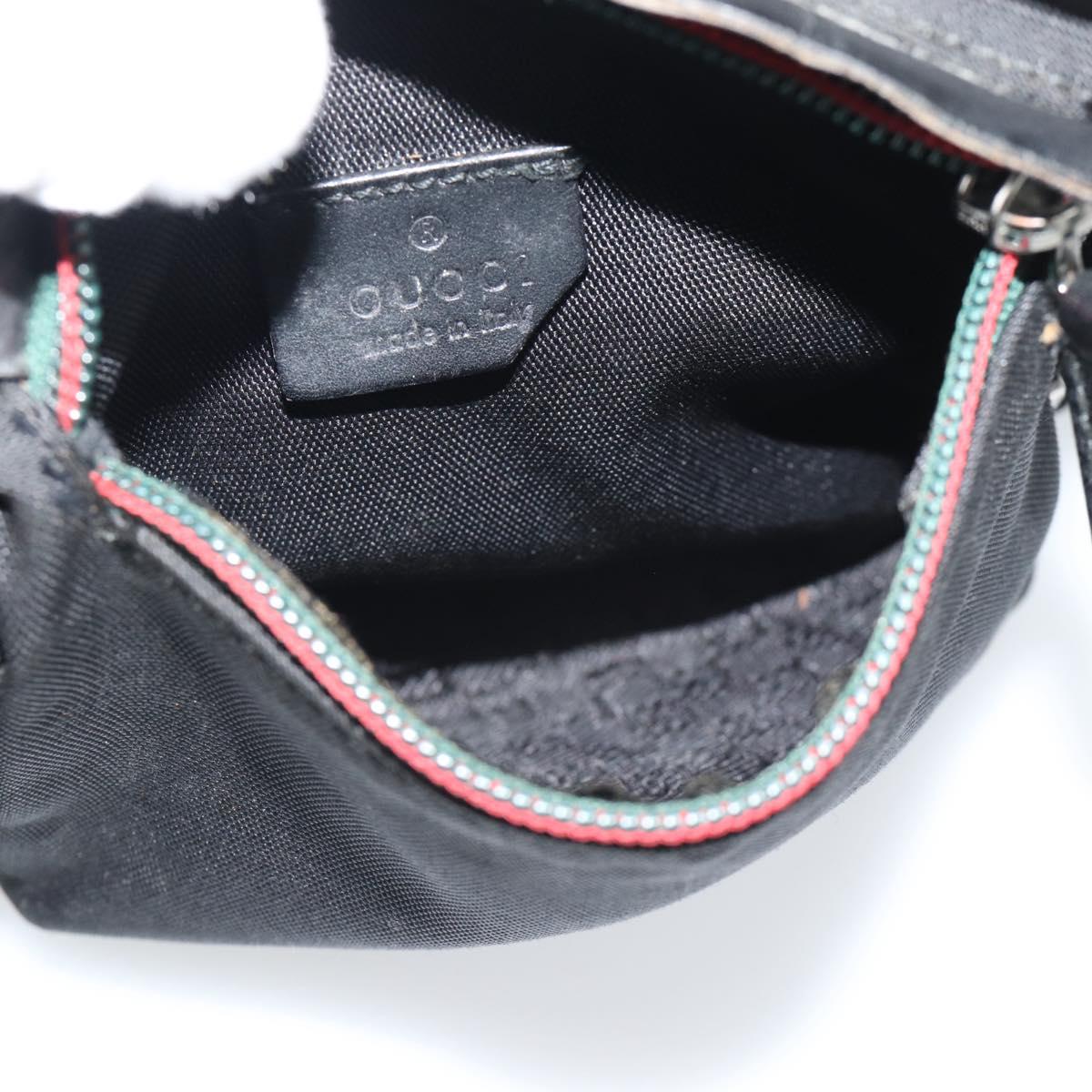 GUCCI Waist bag Nylon Black Silver 28566 Auth 174041