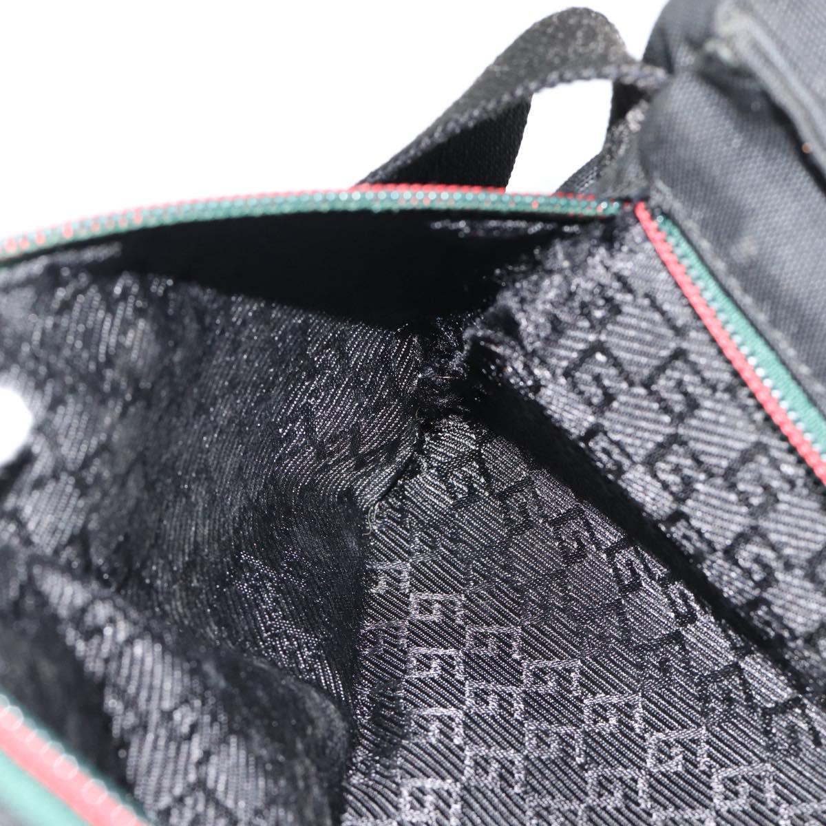GUCCI Waist bag Nylon Black Silver 28566 Auth 174041