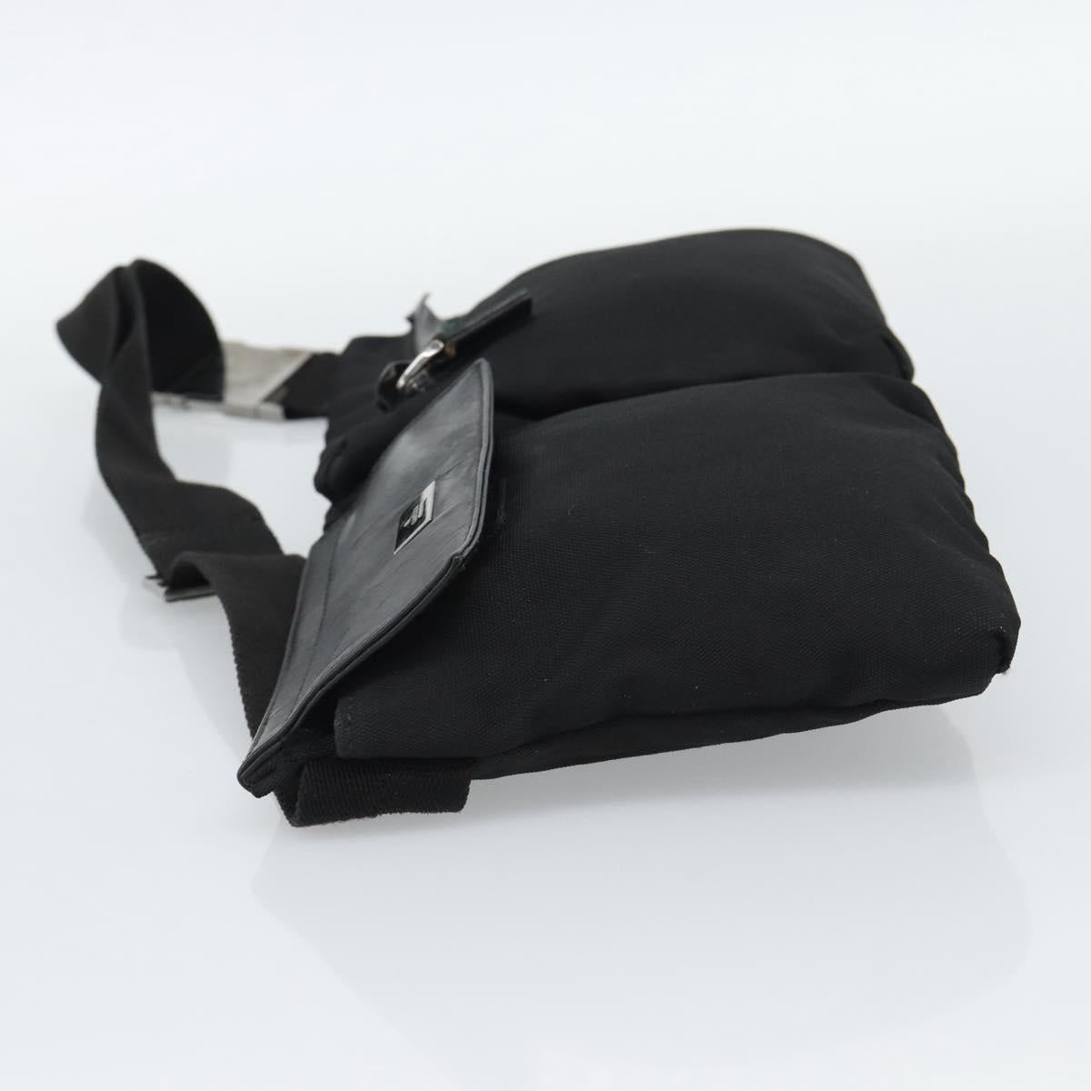 GUCCI Waist bag Nylon Black Silver 28566 Auth 174041