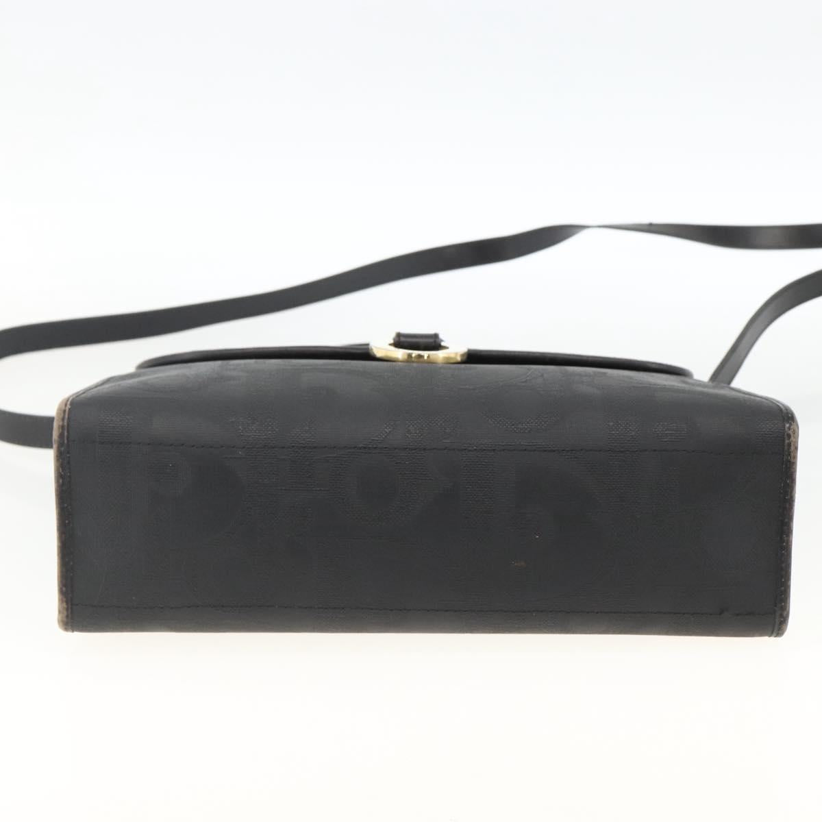 Christian Dior Trotter Canvas Hand Bag PVC Leather 2way Gold Black Auth 174047