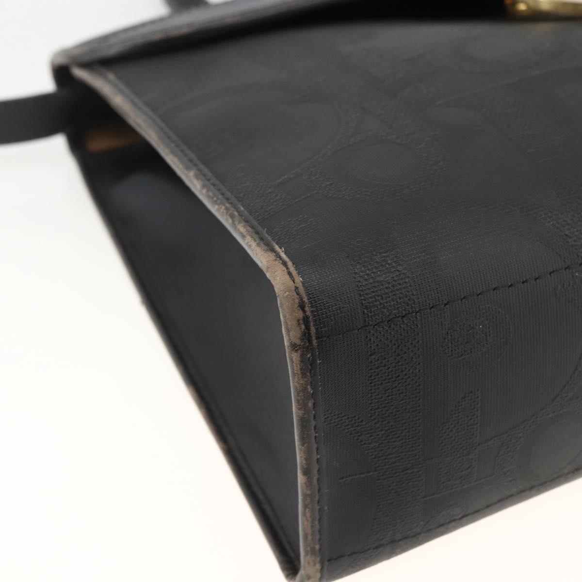 Christian Dior Trotter Canvas Hand Bag PVC Leather 2way Gold Black Auth 174047